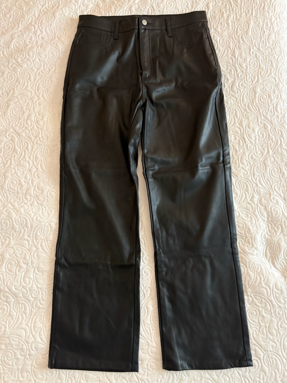 AND NOW THIS Black faux leather pants